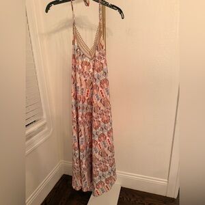 re:named Kristen Lace Trim Maxi Dress Size M Boho Geometric